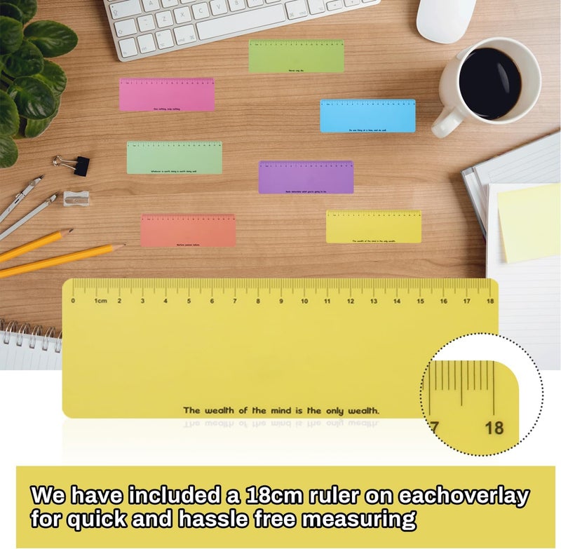 Winfox Yellow Dyslexia Tools for Kids, 10-Piece Guided Reading Strips, Colored Overlay Highlighters, Reading Tracking Rulers for Visual Stress, ADHD, Irlens Syndrome - Image 4